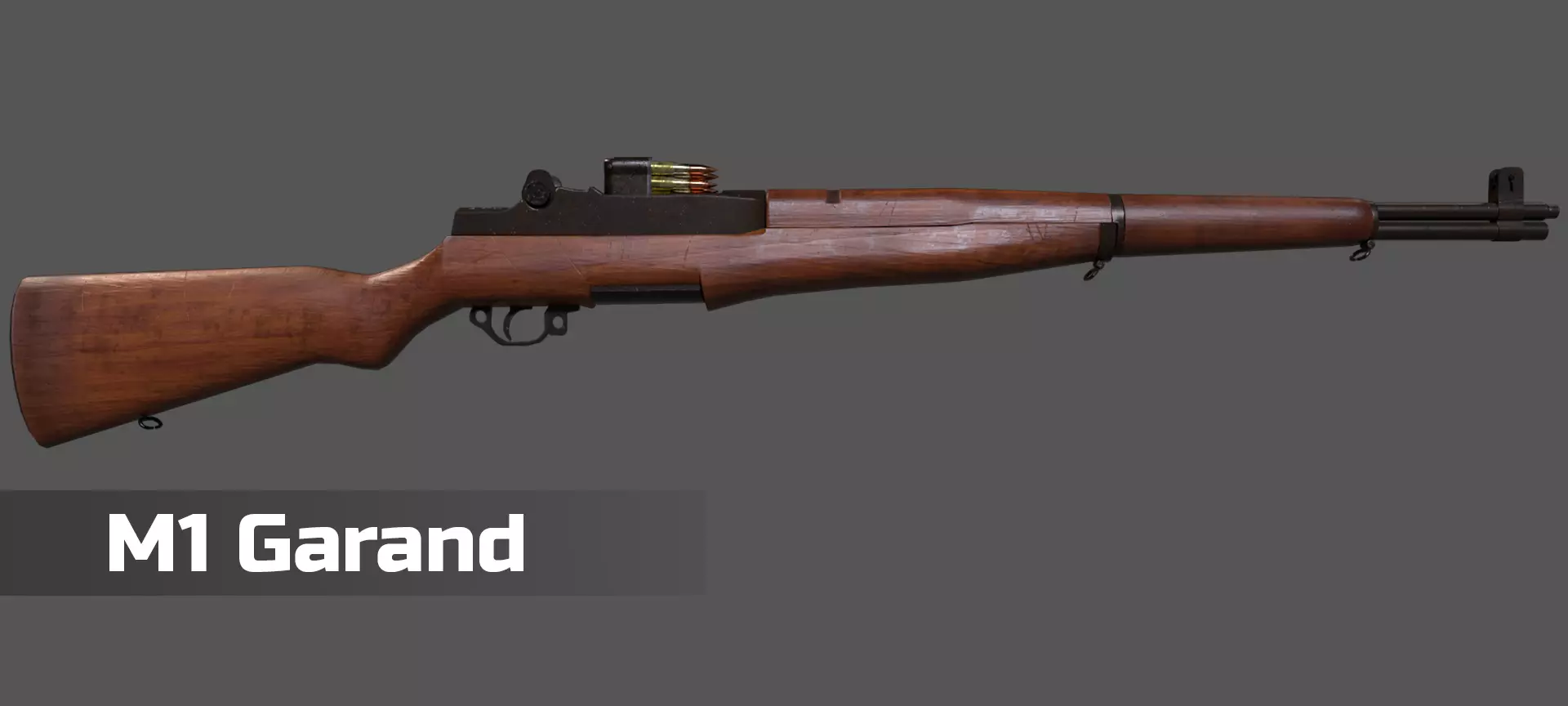 M1 Garand and Magazine Game Ready Assets Low-poly 3D model_0