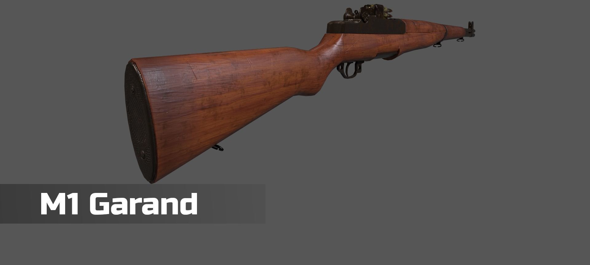M1 Garand and Magazine Game Ready Assets Low-poly 3D model_5