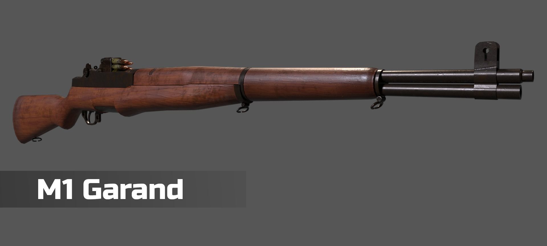 M1 Garand and Magazine Game Ready Assets Low-poly 3D model_1