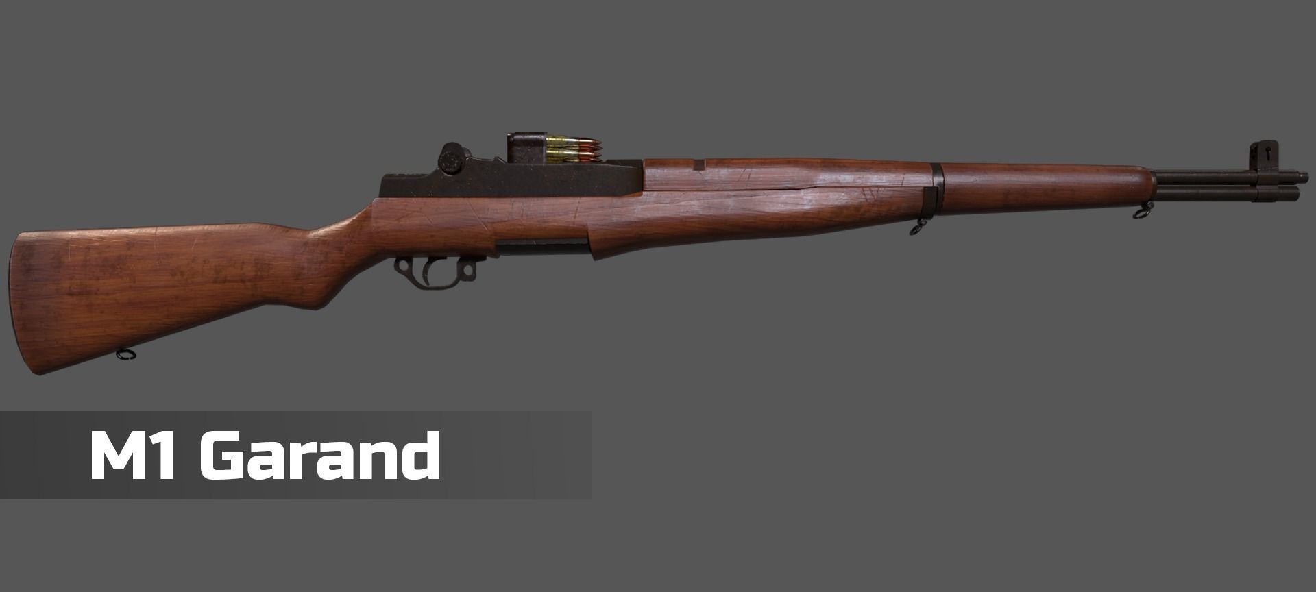 M1 Garand and Magazine Game Ready Assets Low-poly 3D model_6