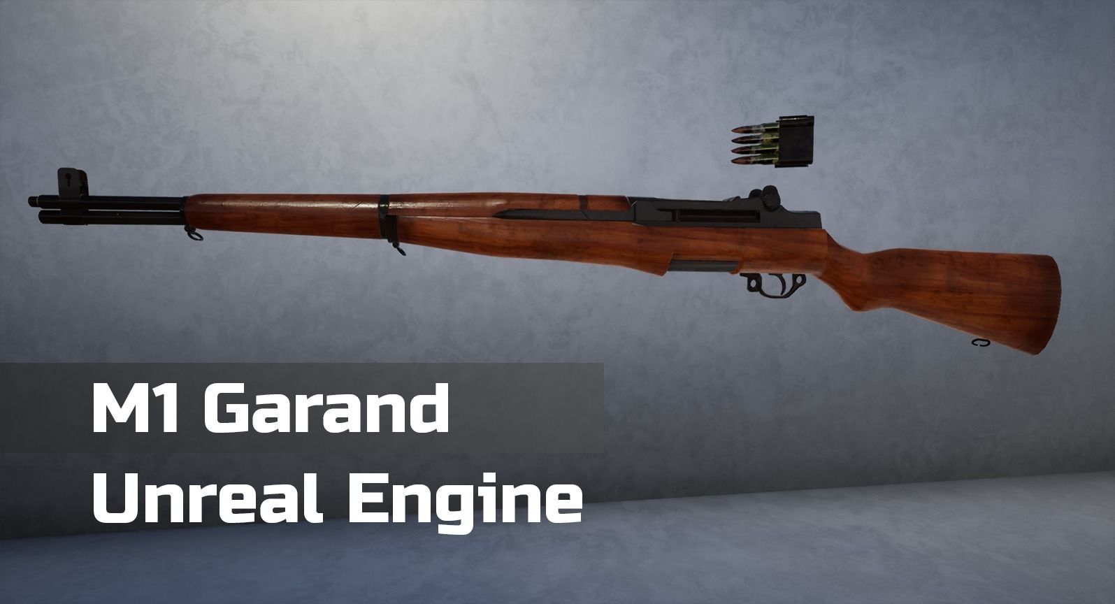M1 Garand and Magazine Game Ready Assets Low-poly 3D model_9