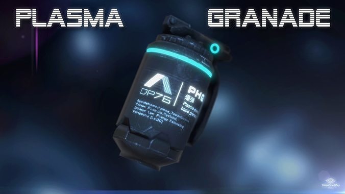 Plasma-Powered Hand Grenade Low-poly 3D model
