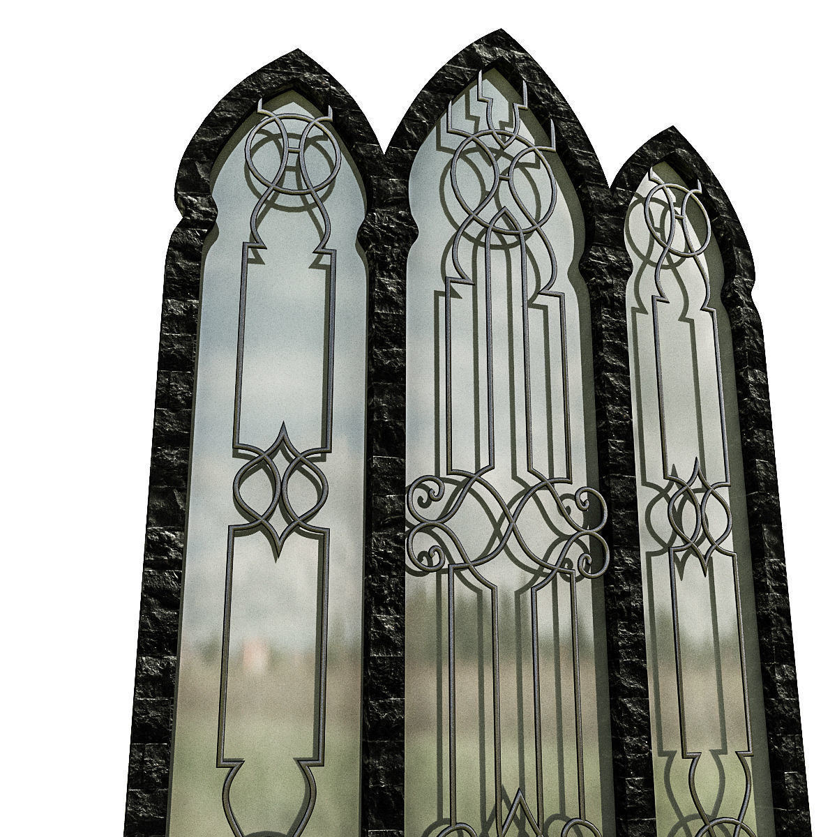 Mosque Entrance Low-poly 3D model_1