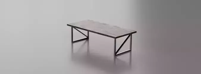 Wooden Table Low-poly 3D model