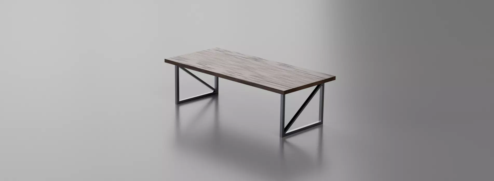 Wooden Table Low-poly 3D model_0