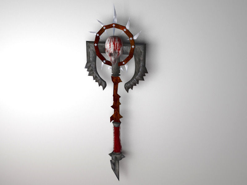 fantasy axe group 3D model_11