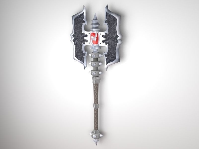 fantasy axe group 3D model_10