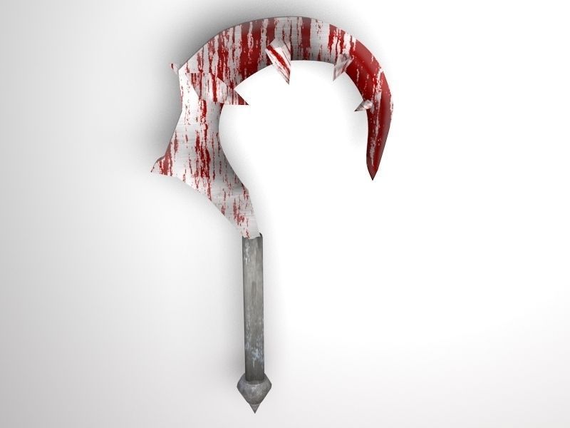 fantasy axe group 3D model_9