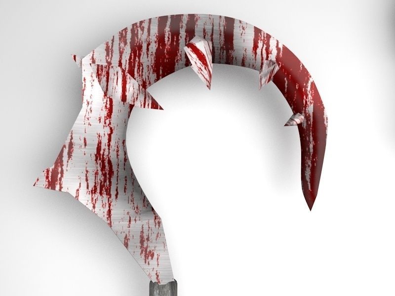 fantasy axe group 3D model_5