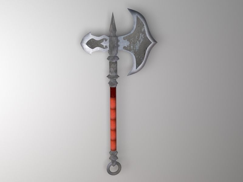 fantasy axe group 3D model_8