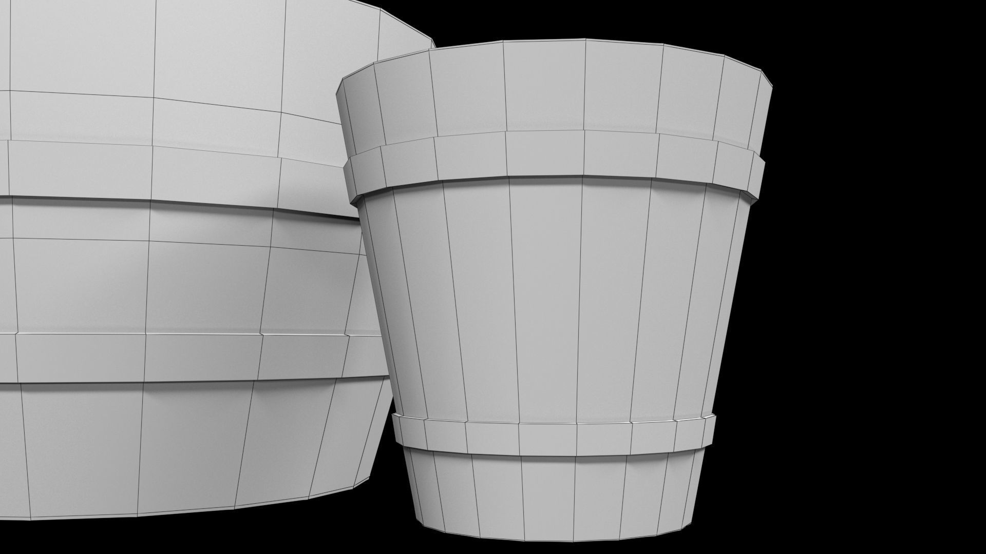 old Wooden Barrel Free low-poly 3D model_8