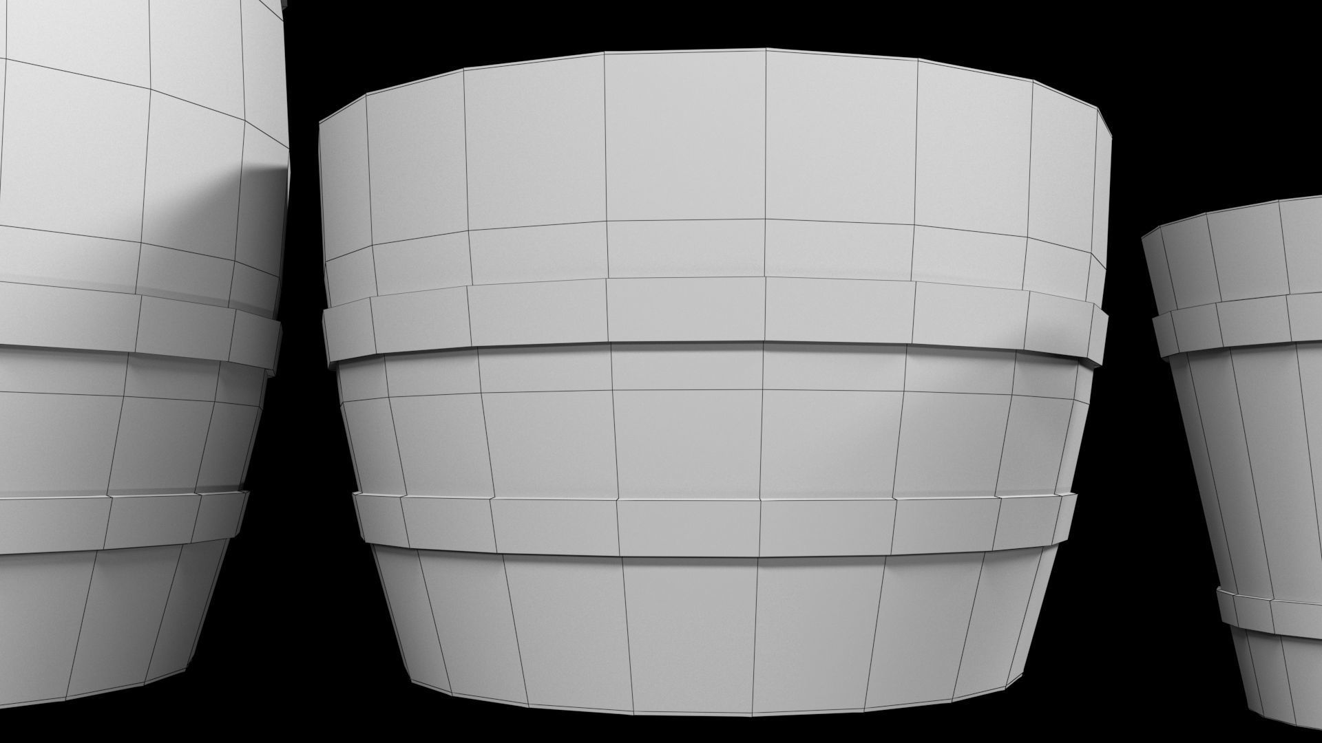 old Wooden Barrel Free low-poly 3D model_7