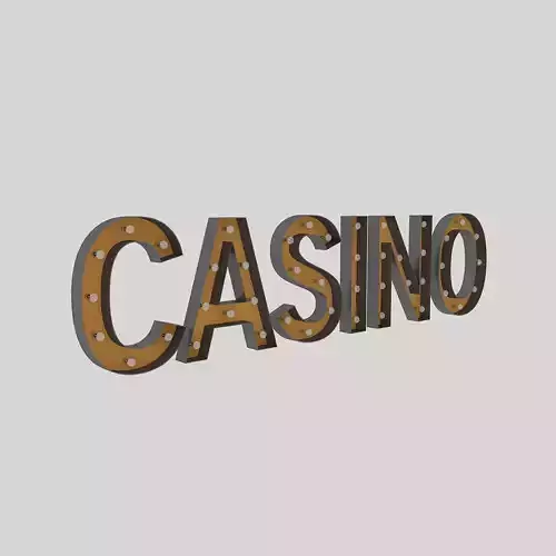Casino Sign With Bulb