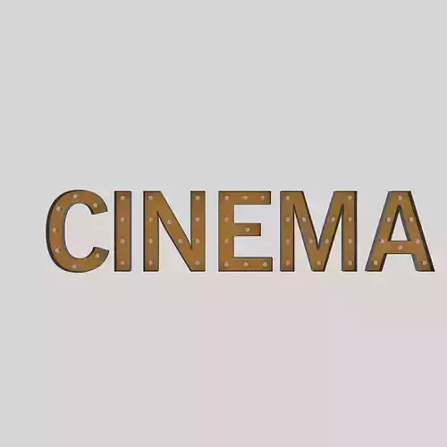 Cinema Sign With Bulb
