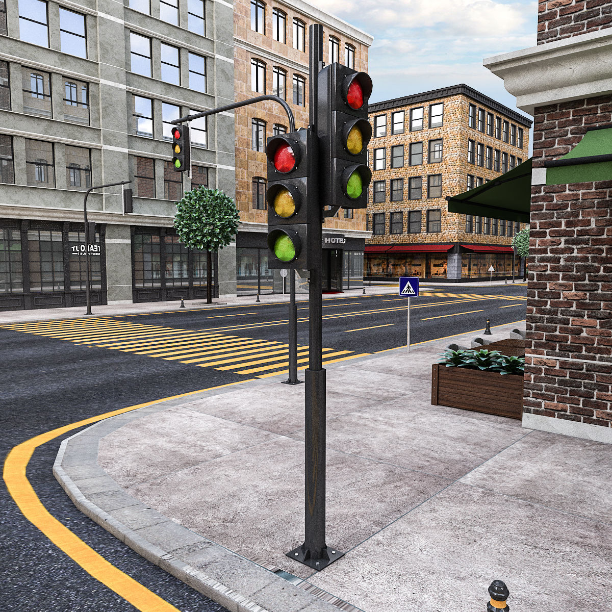 Modular City Low-poly 3D model_16