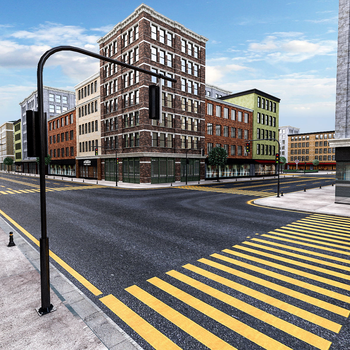 Modular City Low-poly 3D model_19