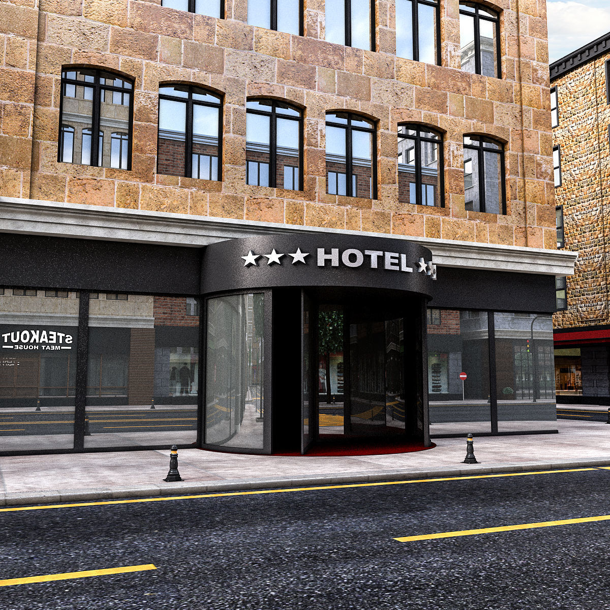 Modular City Low-poly 3D model_7