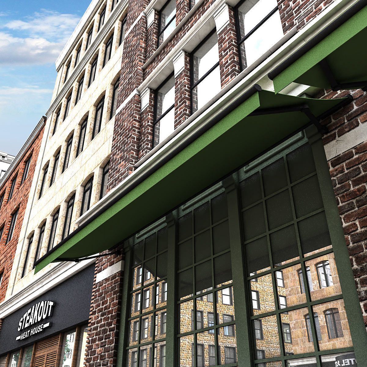 Modular City Low-poly 3D model_9