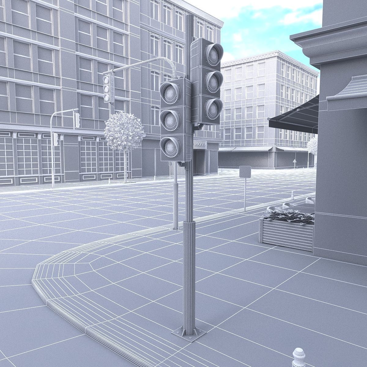 Modular City Low-poly 3D model_34