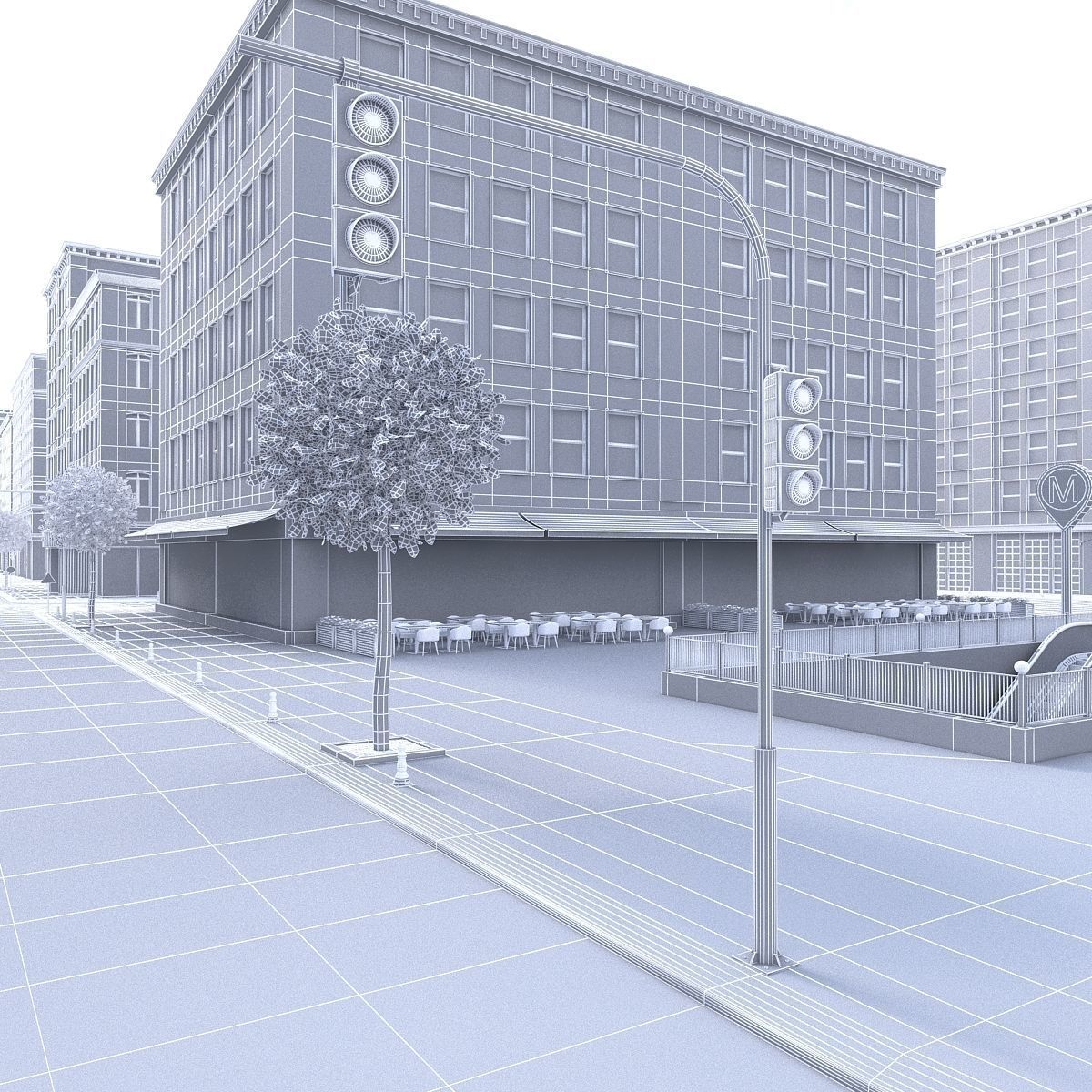 Modular City Low-poly 3D model_32