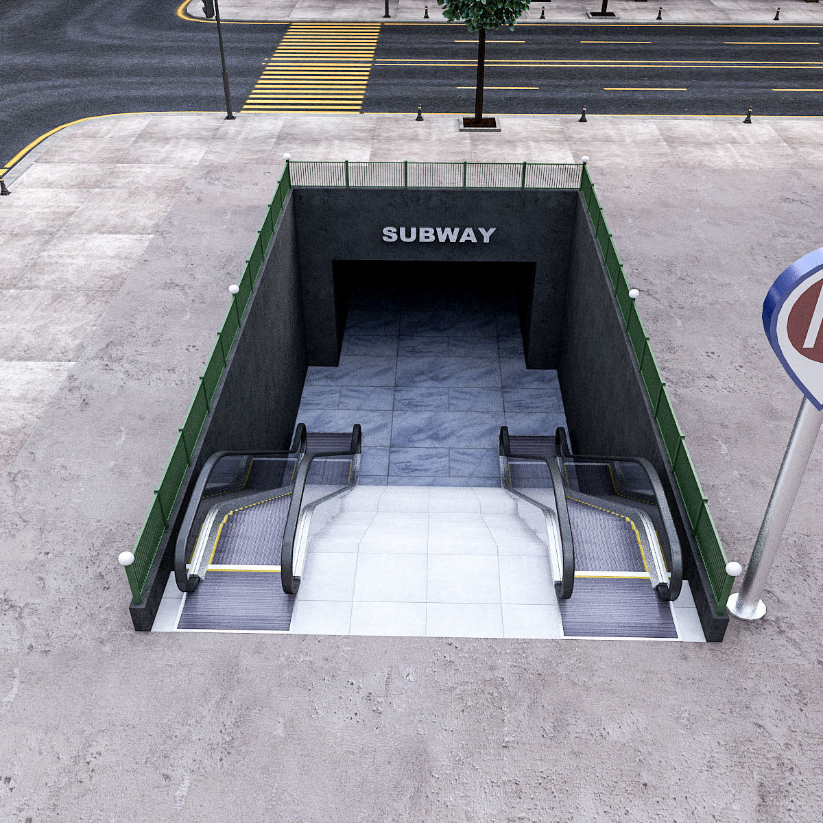 Modular City Low-poly 3D model_12