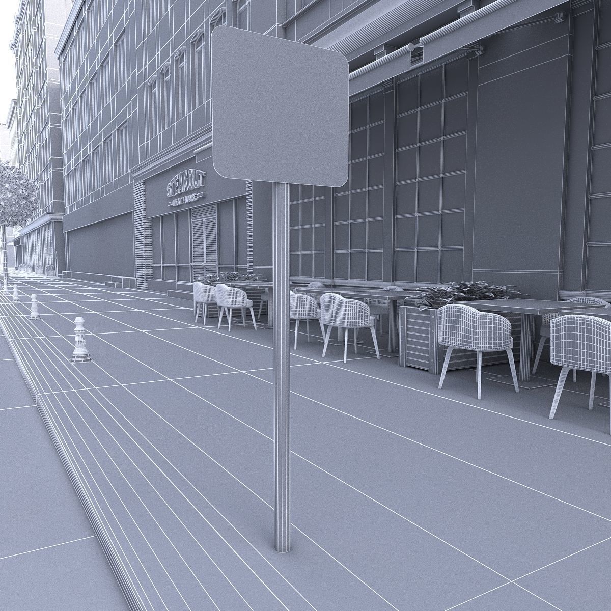 Modular City Low-poly 3D model_35