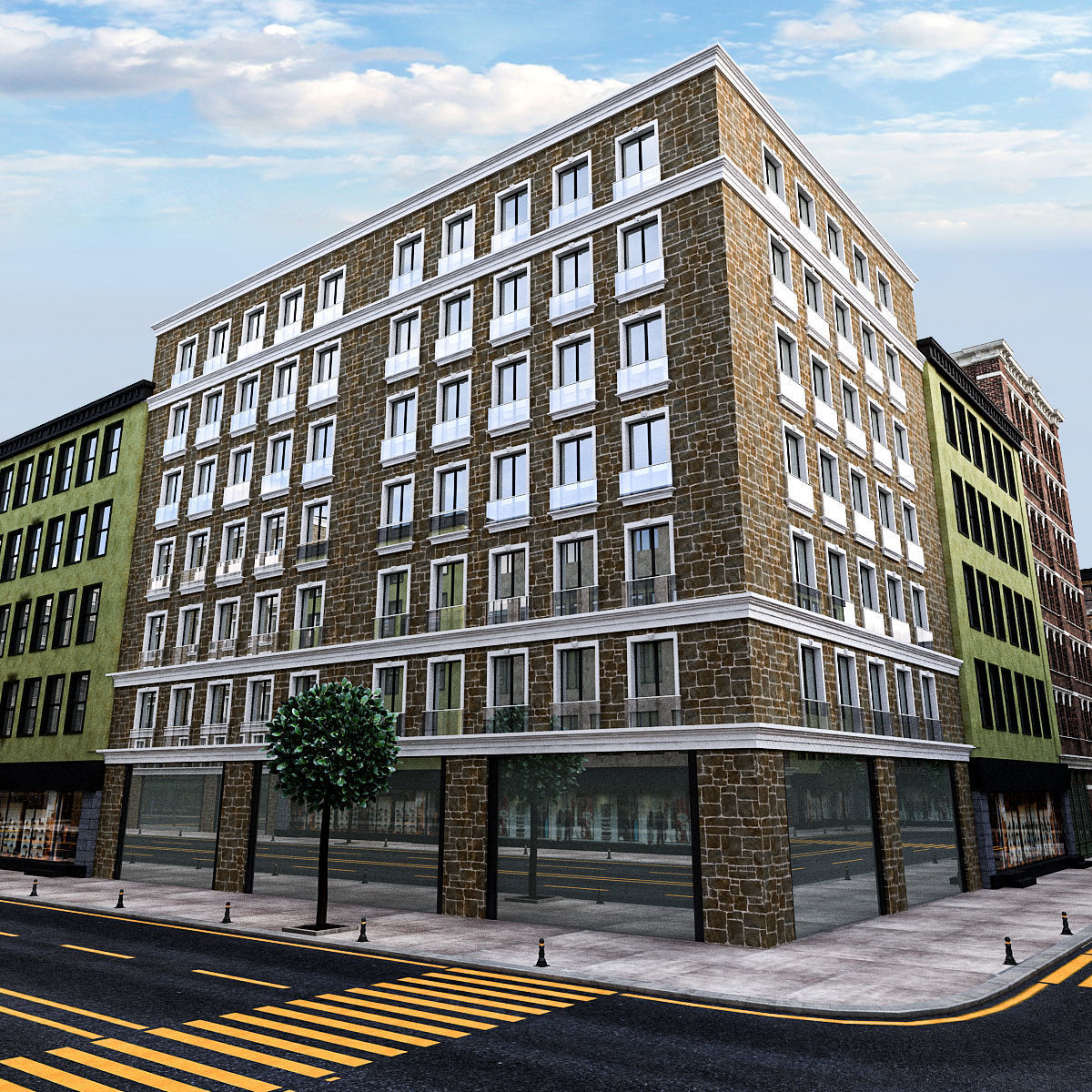 Modular City Low-poly 3D model_18