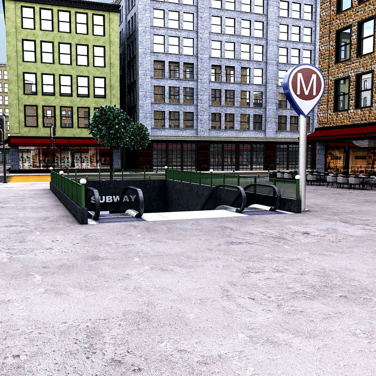 Modular City Low-poly 3D model_11