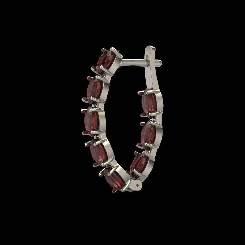 Women Earrings  with gems 3dm stl CAD 3D print model_5