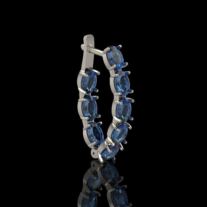 Women Earrings  with gems 3dm stl CAD 3D print model_12