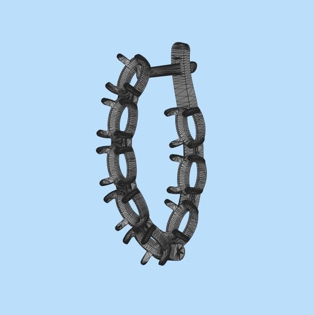 Women Earrings  with gems 3dm stl CAD 3D print model_26