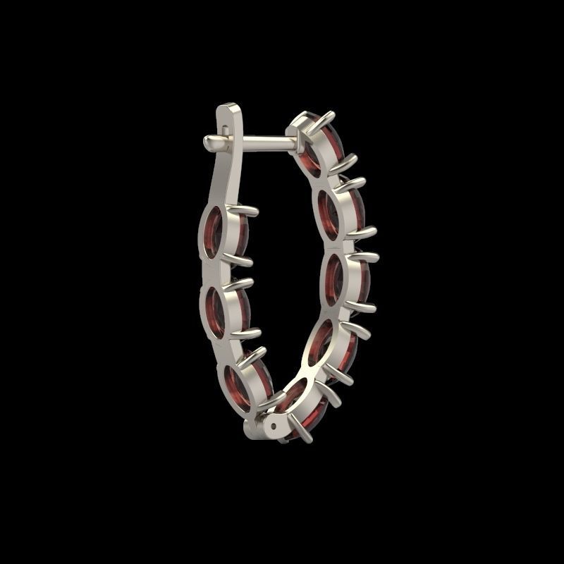 Women Earrings  with gems 3dm stl CAD 3D print model_6