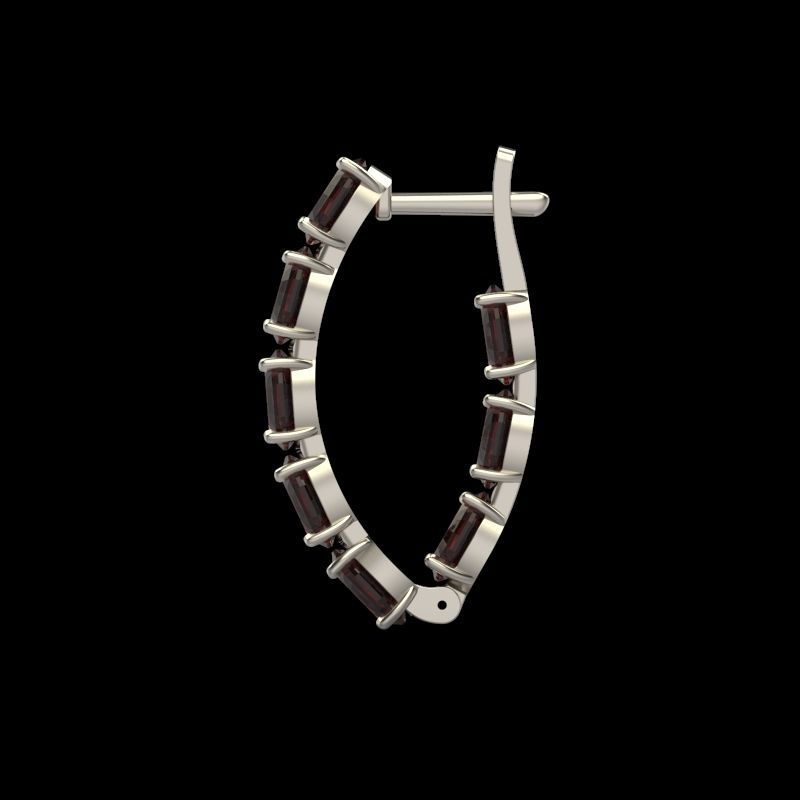 Women Earrings  with gems 3dm stl CAD 3D print model_3