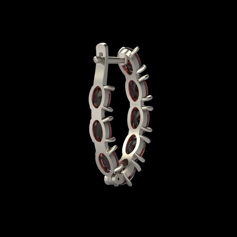 Women Earrings  with gems 3dm stl CAD 3D print model_7