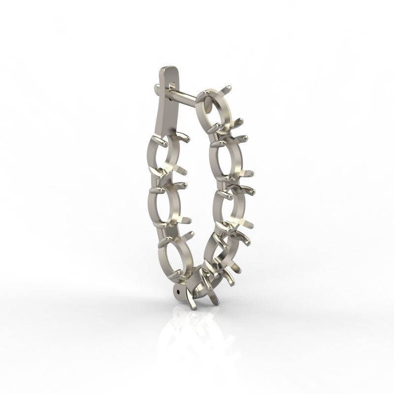 Women Earrings  with gems 3dm stl CAD 3D print model_15
