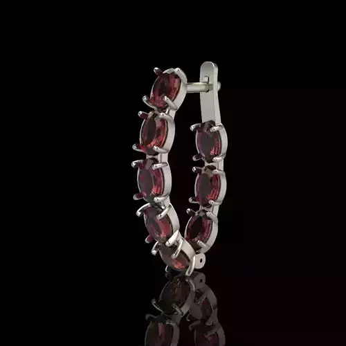 Women Earrings  with gems 3dm stl CAD 3D print model