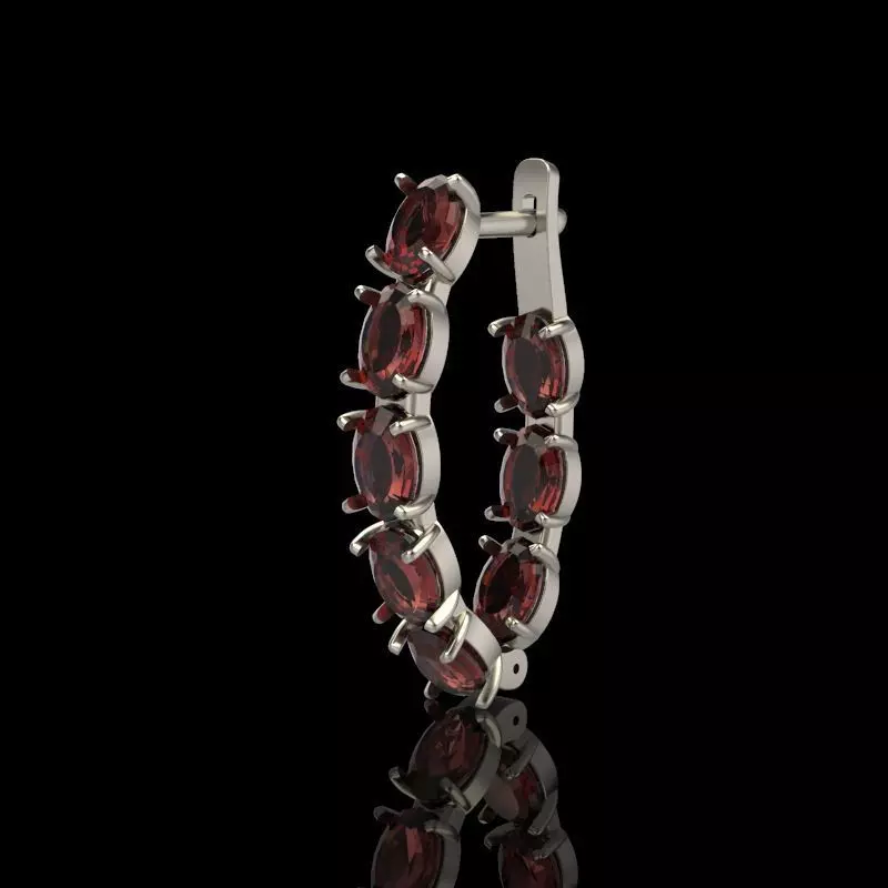 Women Earrings  with gems 3dm stl CAD 3D print model_0