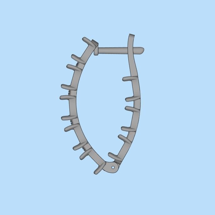 Women Earrings  with gems 3dm stl CAD 3D print model_24