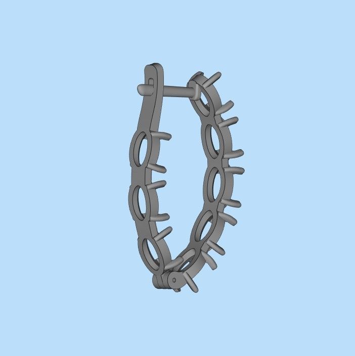 Women Earrings  with gems 3dm stl CAD 3D print model_25