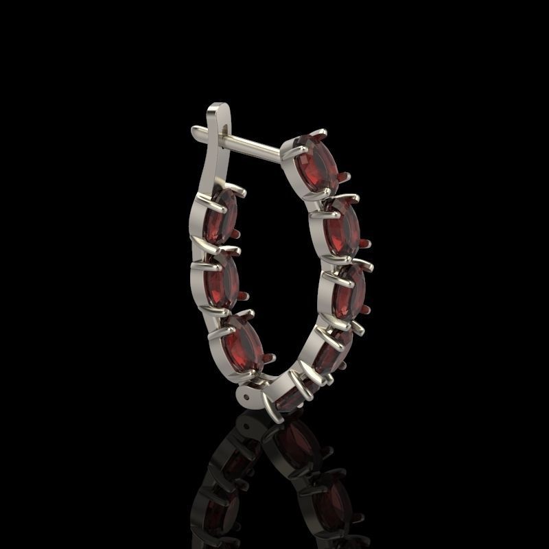 Women Earrings  with gems 3dm stl CAD 3D print model_8