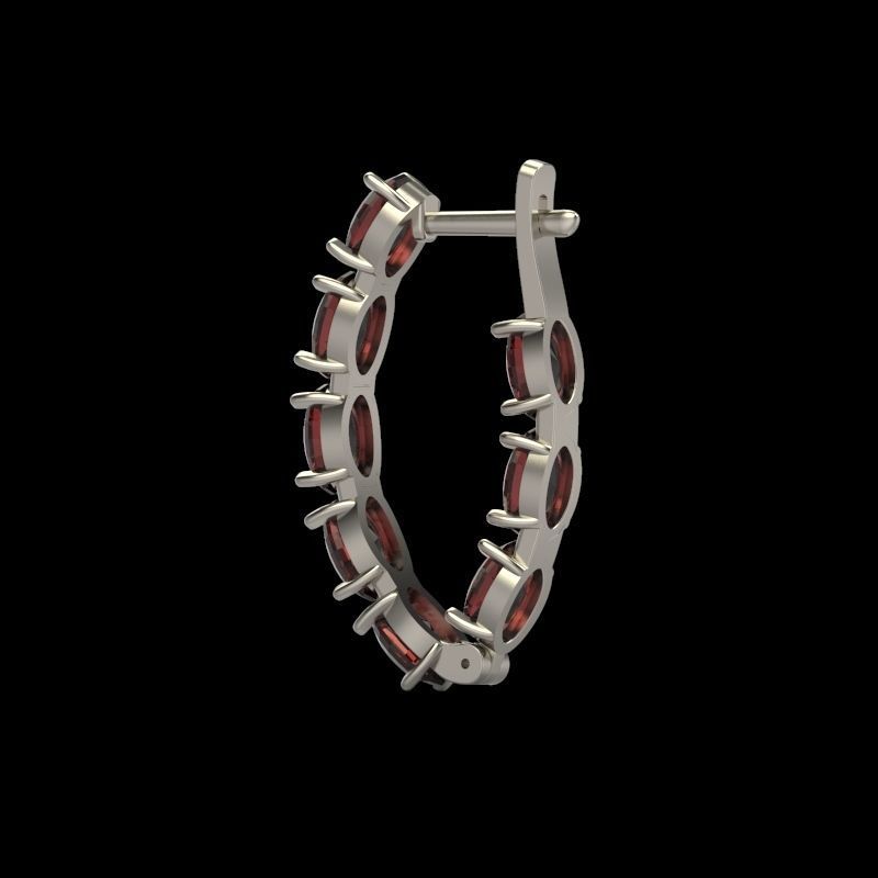 Women Earrings  with gems 3dm stl CAD 3D print model_4