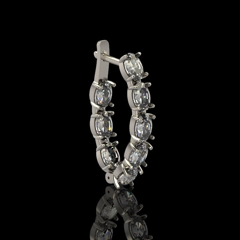 Women Earrings  with gems 3dm stl CAD 3D print model_14