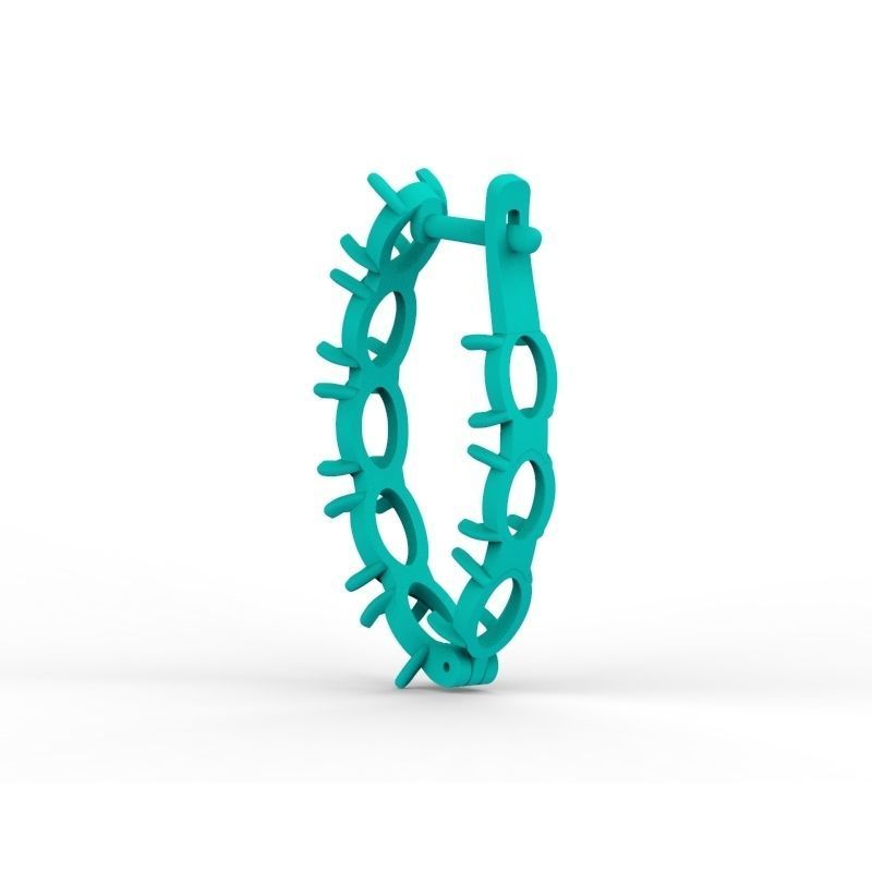 Women Earrings  with gems 3dm stl CAD 3D print model_21