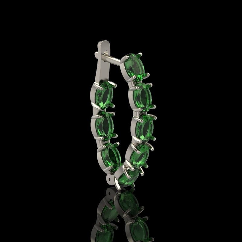 Women Earrings  with gems 3dm stl CAD 3D print model_11