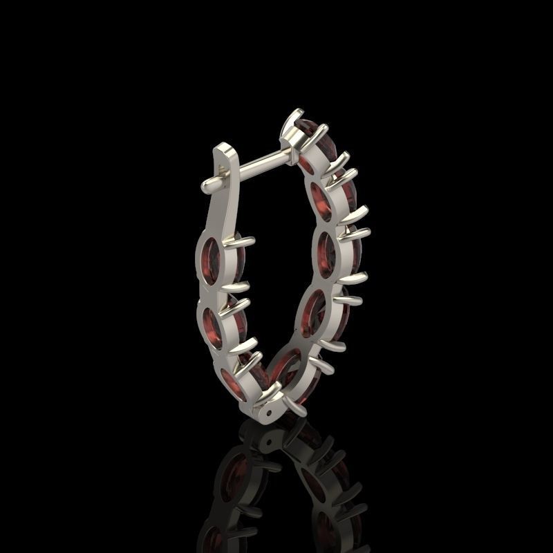 Women Earrings  with gems 3dm stl CAD 3D print model_9