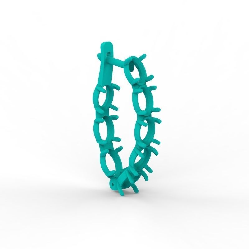 Women Earrings  with gems 3dm stl CAD 3D print model_16