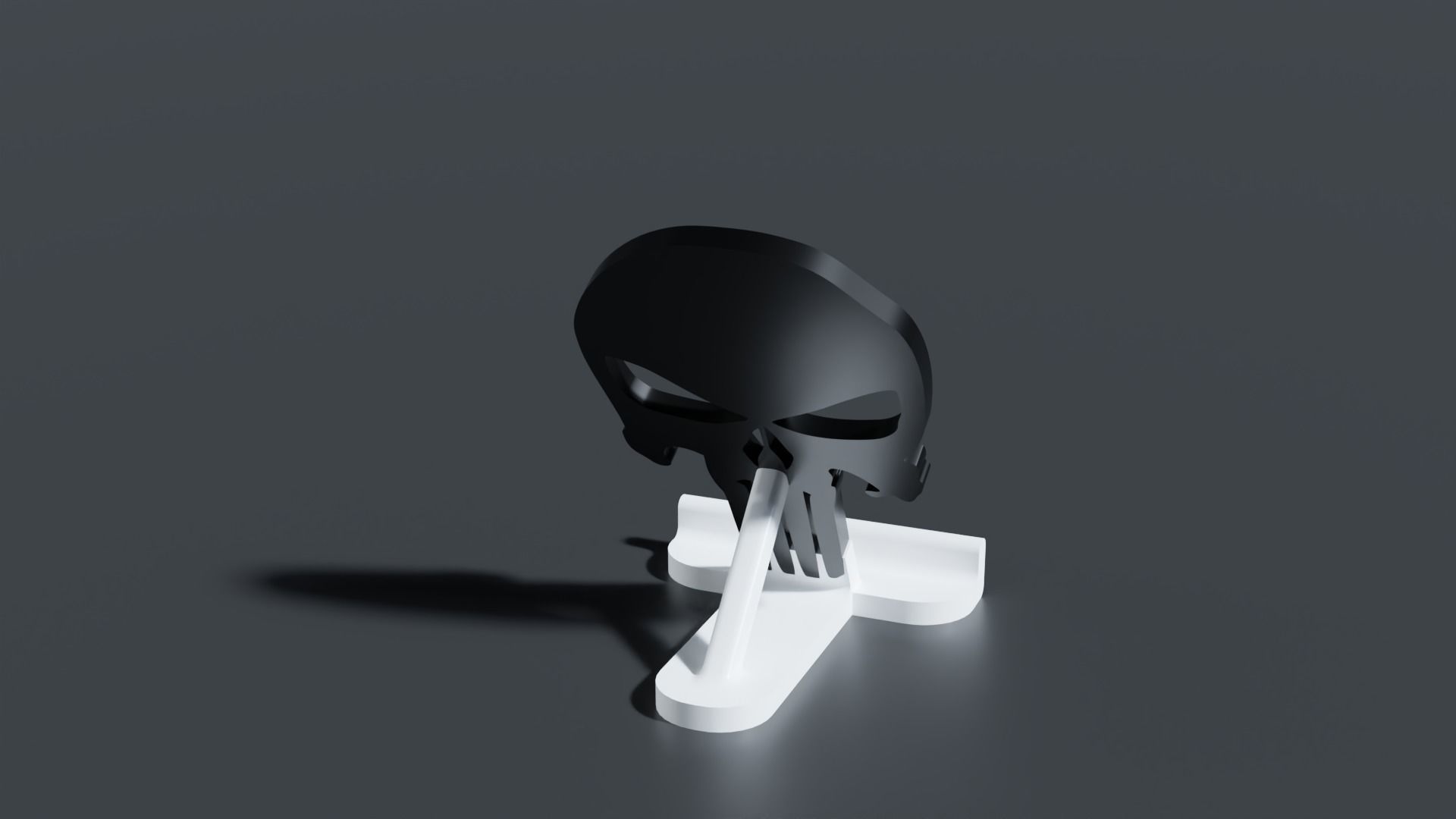 Punisher Skull Smartphone Stand 3D print model_6