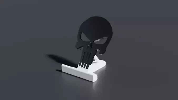 Punisher Skull Smartphone Stand 3D print model