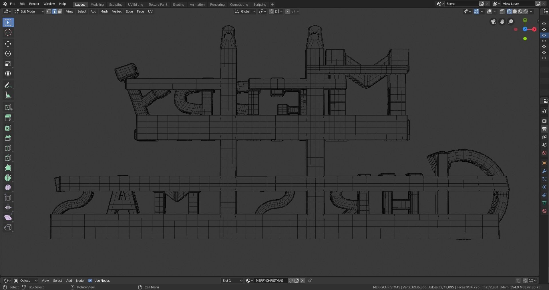 MERRY CHRISTMAS 3D print model_6