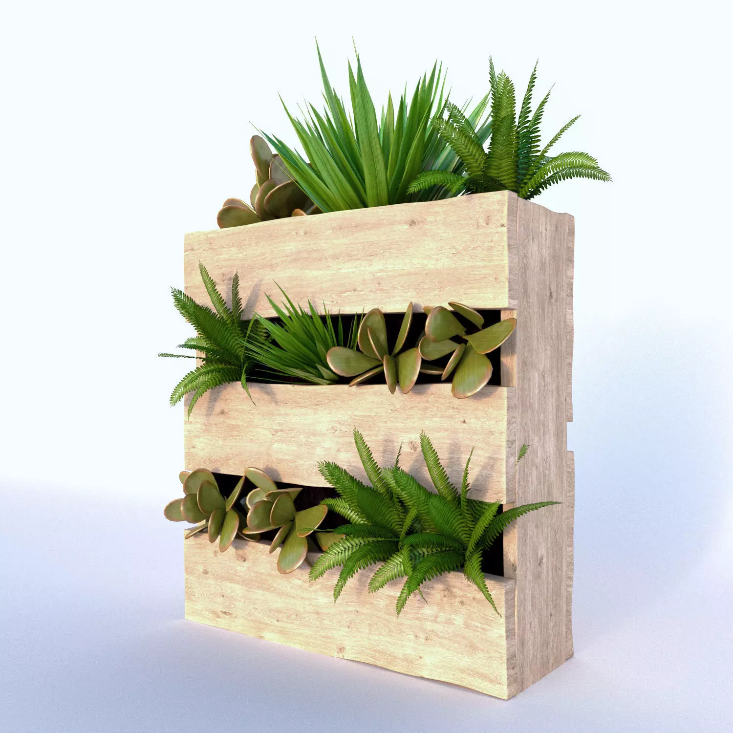 Planter Wodden Box   3D model_0